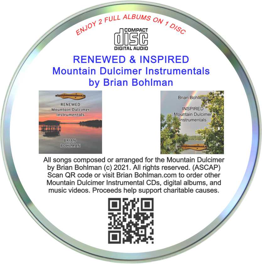 RENEWED & INSPIRED: Mountain Dulcimer Instrumentals Dual Album Music CD by Brian Bohlman