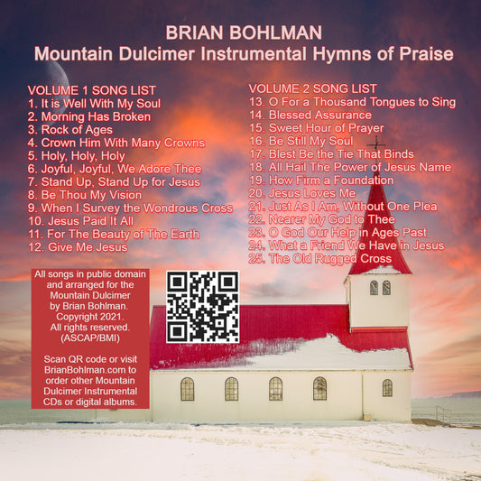 BLESSED: Mountain Dulcimer Instrumental Hymns of Praise (Volumes 1 and 2) Music CD by Brian Bohlman