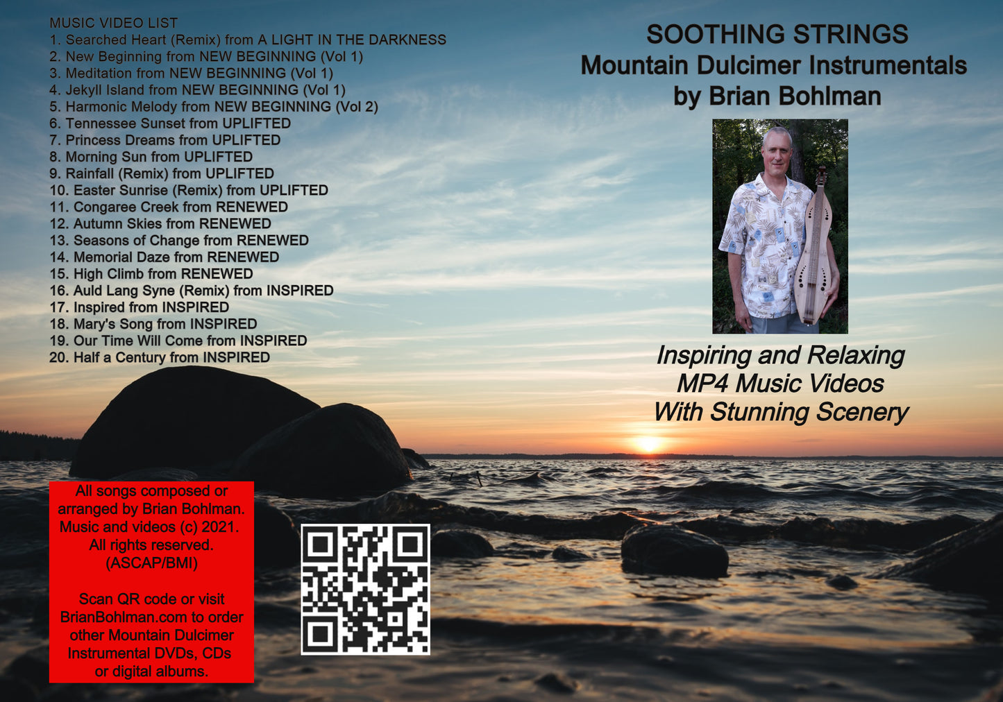 SOOTHING STRINGS: Mountain Dulcimer Instrumentals MP4 Music Videos (DVD-R Disc)